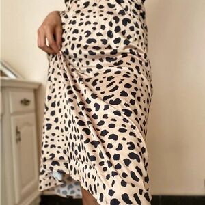 Cheetah Leopard Midi Skirt